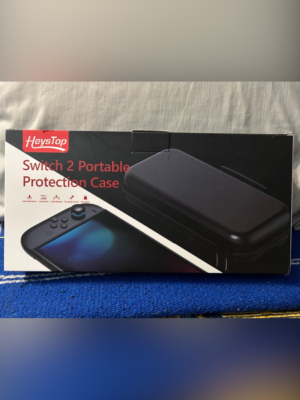 Compact Black Hard Soft Shell Travel Case with Carry Handle